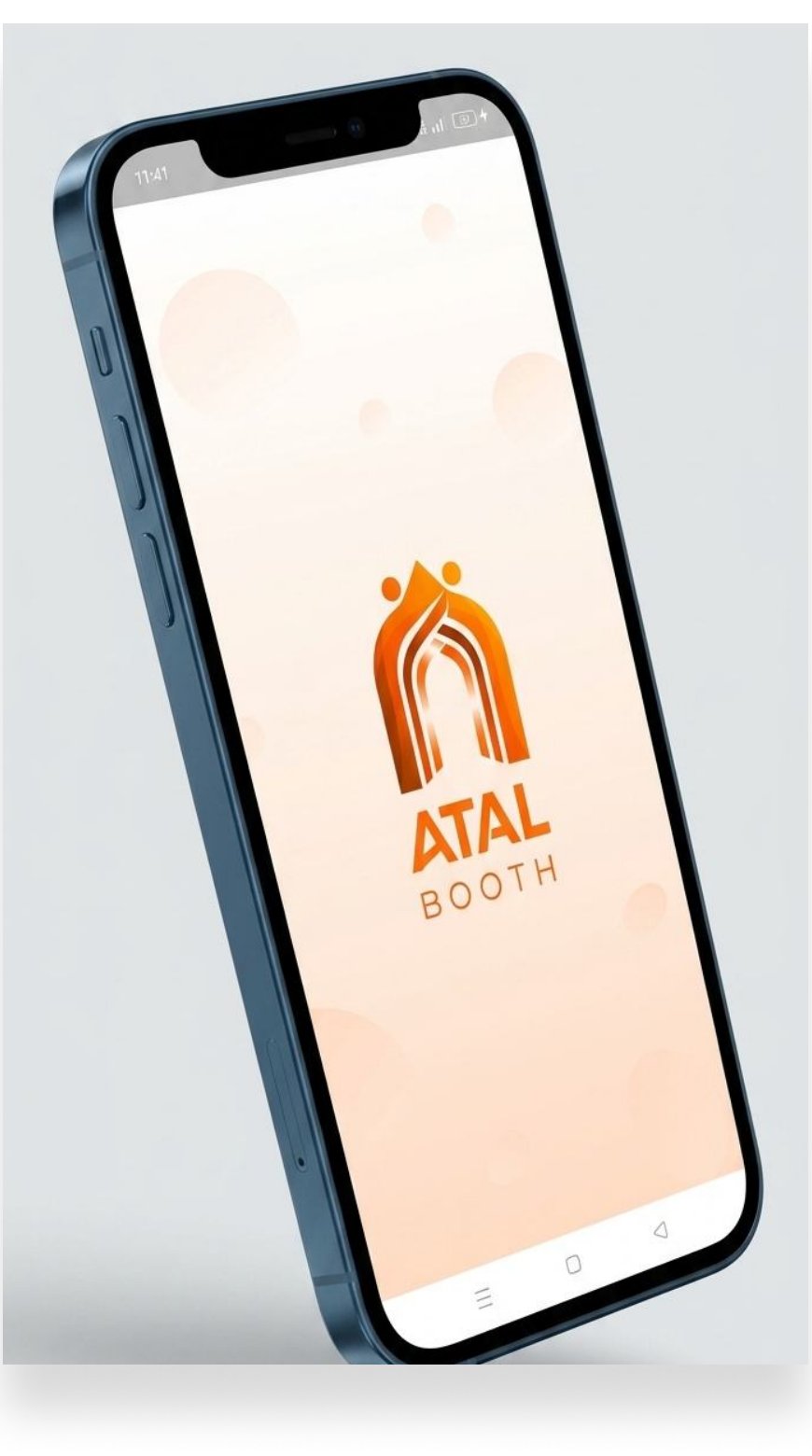 અટલ બૂથ એપ સ્પ્લેશ સ્ક્રીન સાથેનો ફોન